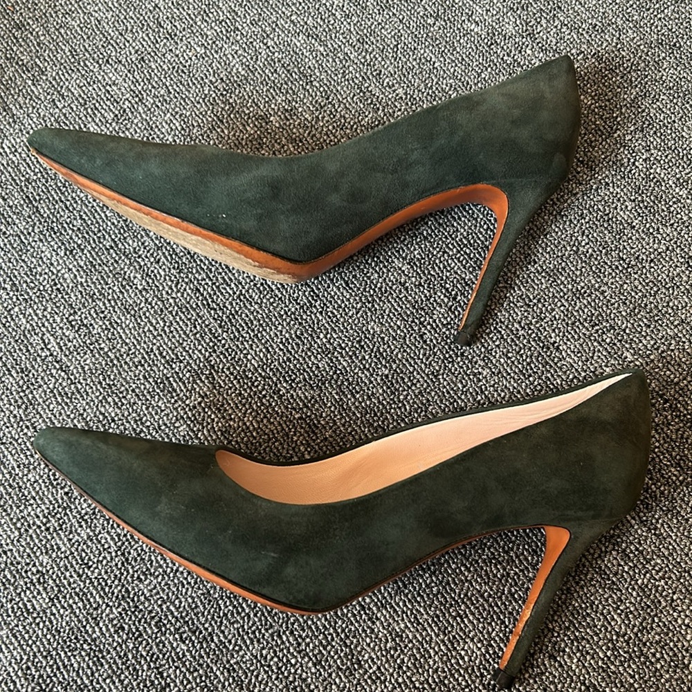 Celine Green Pointed-Toe Heels